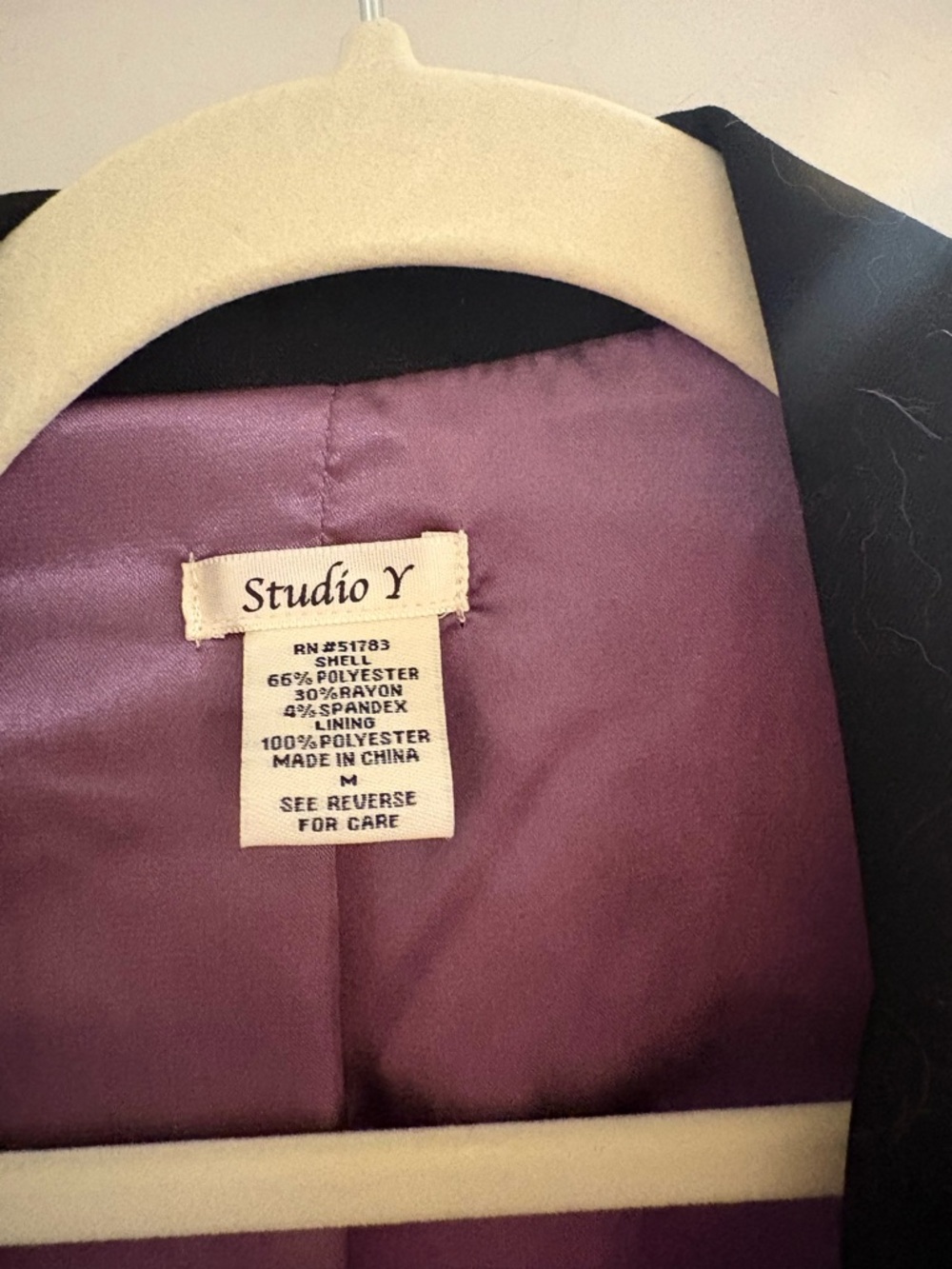 Black Cropped Blazer | Studio Y Dressy Jacket W/ satin lining - Picture 4 of 4